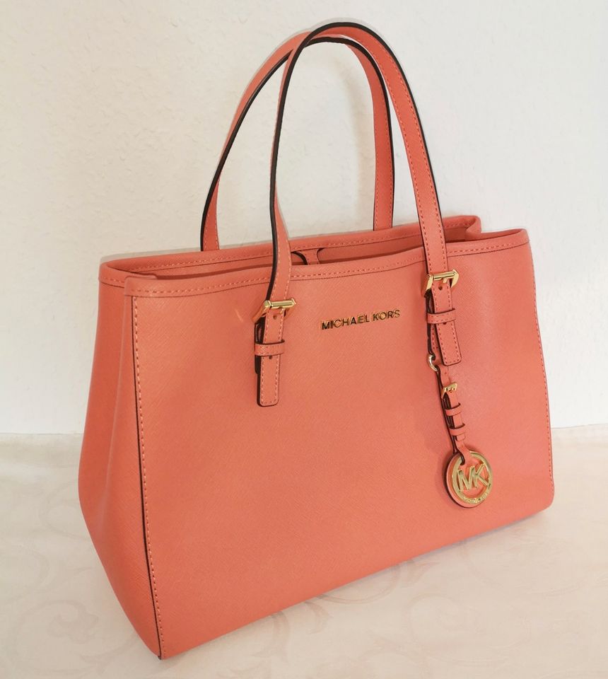 NEUE Michael Kors Jet Set Travel Handtasche Grapefruit Saffiano in Recklinghausen