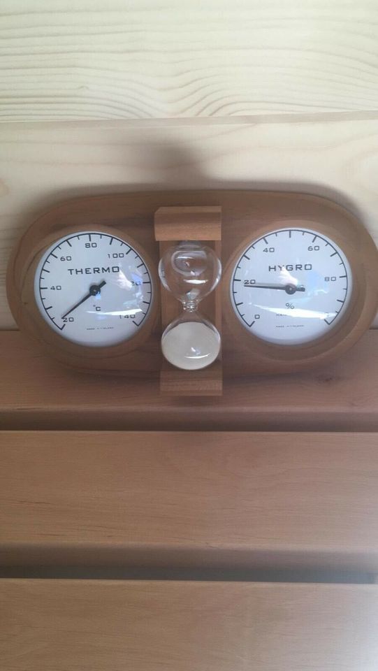 Sauna Thermometer Hygrometer Sanduhr Premium Thermoholz in Wandlitz