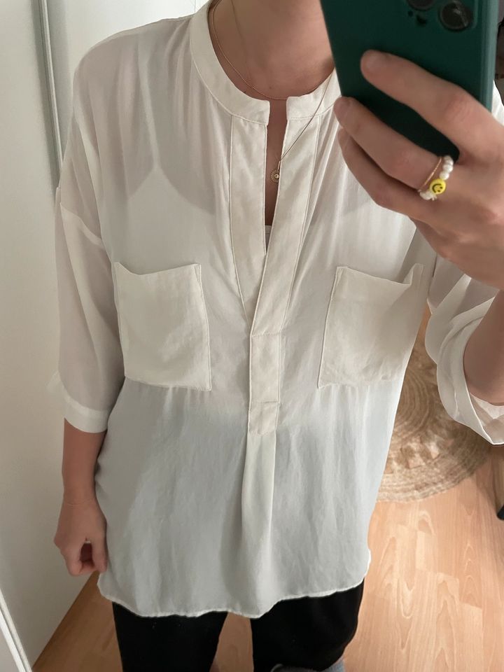 H&m Bluse Creme weiß Lang Tunika xs 34 Oversized Style Business in Frankfurt am Main