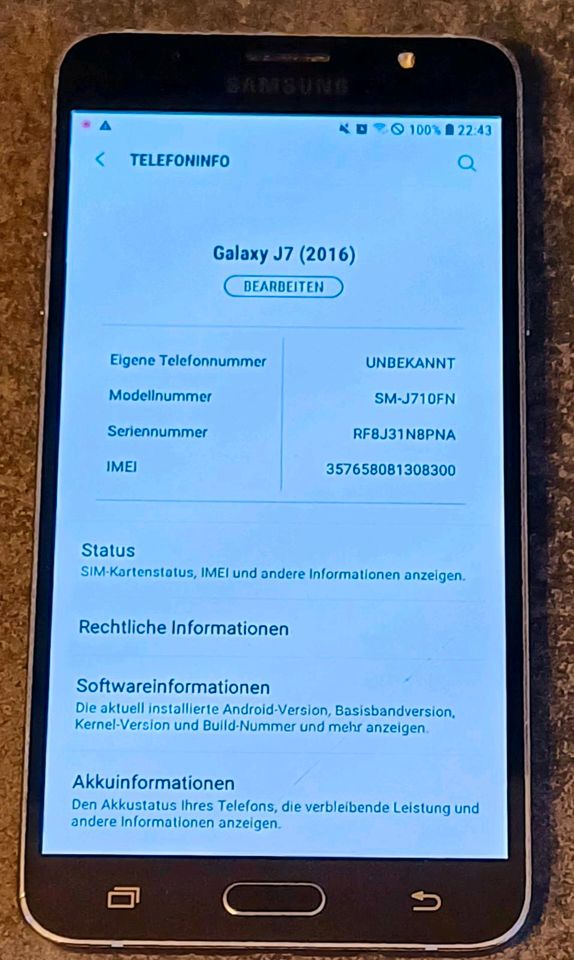 Samsung Galaxy J7 + Ladegerät + OVP in Aachen