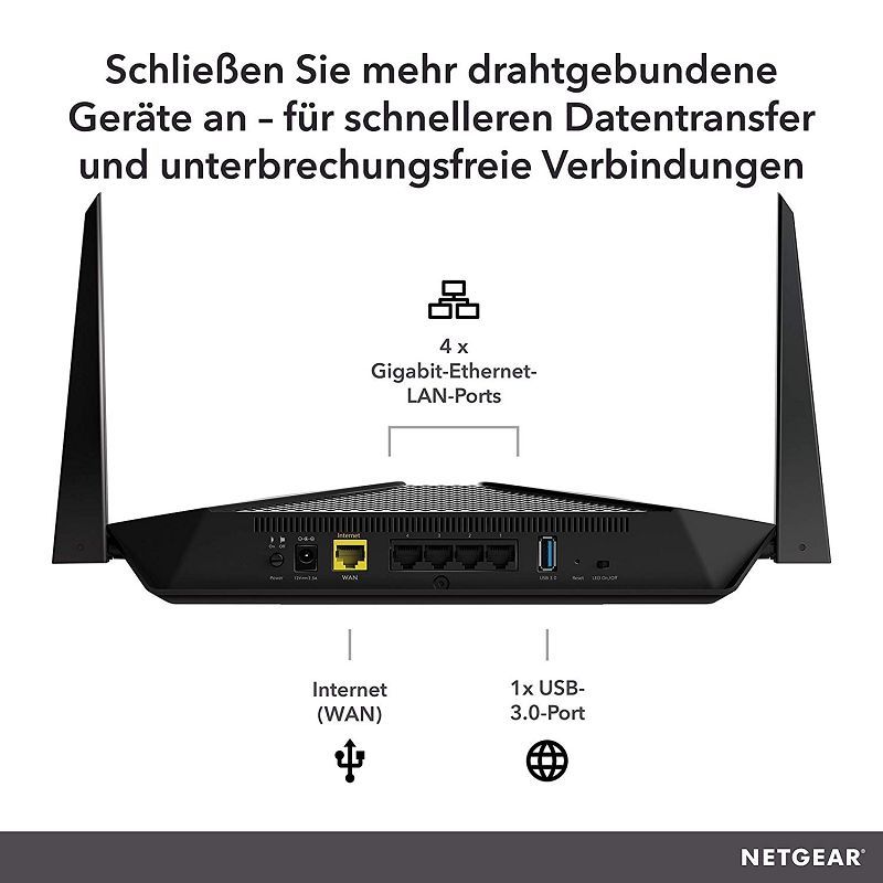 Fachhändler: Netgear Nighthawk RAX40-100PES AX3000 WiFi 6 Router in Mönchengladbach