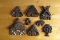 Häuser Bauernhäuser Bilder aus Ton, getöpfert Mühle Baum Schaf Östliche Vorstadt - Steintor  Vorschau