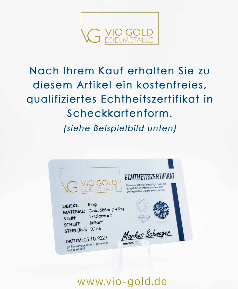 Gold Ring m. Diamanten 0,5 ct. - VS1 | RG 56 | 14 Kt. 585 Weißgold | Kunst - R 4923 in Regensburg
