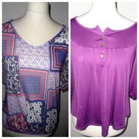 edc buntes Kurzarm Shirt + lila Shirt Bluse Tunika 3/4 Arm Gr. M Bayern - Neumarkt i.d.OPf. Vorschau