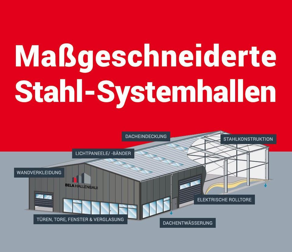 Hallenbau: Lagerhalle, Gewerbehalle, Stahlhalle 15 x 30 m in Hannover