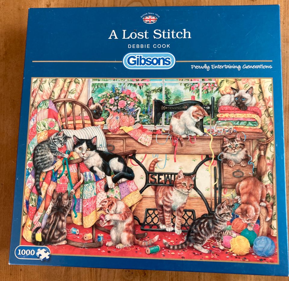 Gibsons Puzzle 1000 Teile A Lost Stitch Katzen in Lübeck