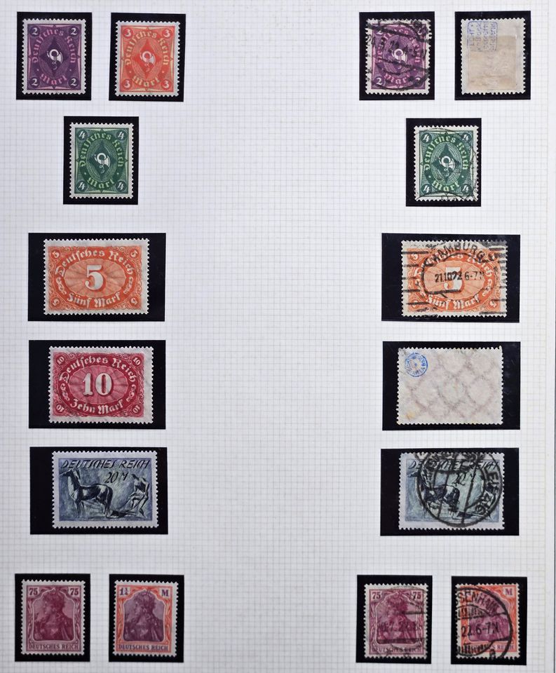Briefmarkensammlung Deutsches Reich 1872-1923 doppelt v. geprüft in Kriebstein