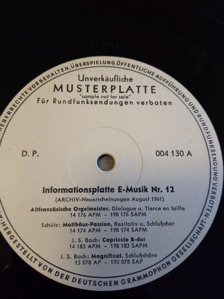 Seltene Grammophon Informationsplatte 004 130 in Saarbrücken