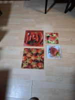 4 Glasbilder Küchenmotive in Rot und Weiß Nordrhein-Westfalen - Haan Vorschau