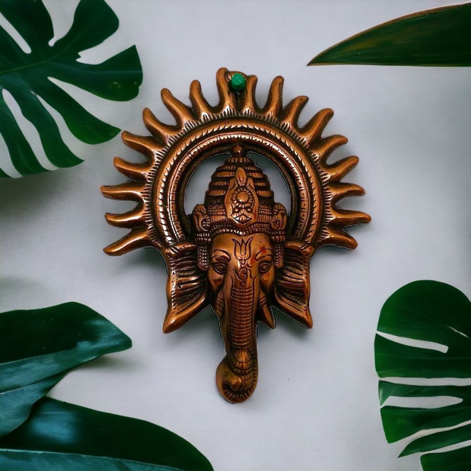 Ganesha Figur mit Sonne indische Skulptur Wandbehang Meditation in Weil im Schönbuch