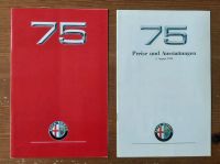 Preisliste und Farben no Prospekt Alfa Romeo 75  1989 / 1990 Niedersachsen - Hildesheim Vorschau