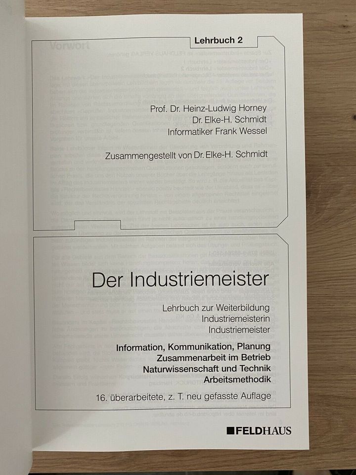 Lehrbuch Der Industriemeister Feldhaus neuwertig in Mechernich