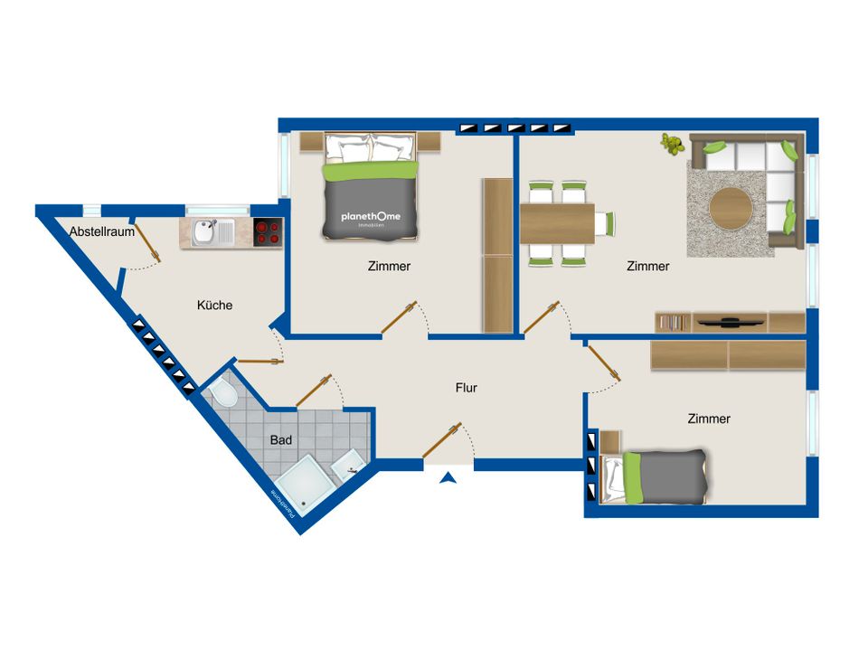 Alster und Lange Reihe um die Ecke! Traumhafte 2,5-Zimmer-Altbauwohnung zentral in HH-St.Georg in Hamburg