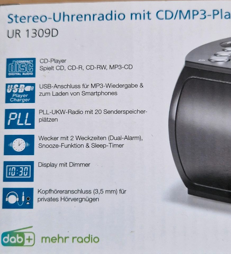 Stereo Uhrenradio DAB+ mit CD MP3 UR1309D in Forst (Lausitz)