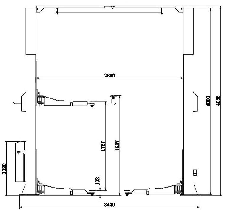 2 Säulen Hebebühne RLP2-401U BARRIEREFREI Alle Arme 730-1460 mm in Ebern