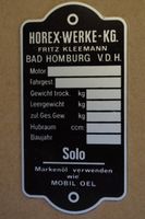 Horex Typenschild zum Eingravieren der Daten, neu Bayern - Schernfeld Vorschau