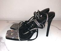 Schwarze Strass Schnür High Heels Gr. 39 Bayern - Neustadt b.Coburg Vorschau
