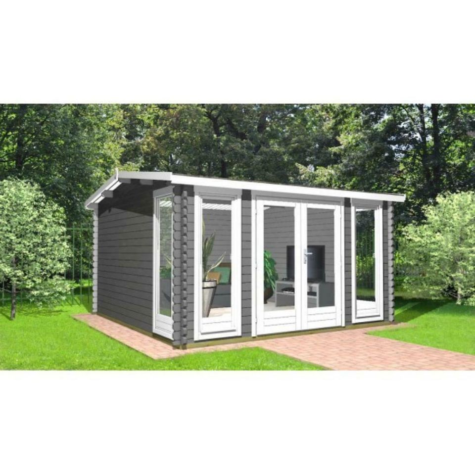 Gartenhaus Blockhaus Gerätehaus Holz 390x300cm, 40 mm, 403941 in Versmold