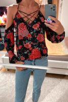 Forever 21 Bluse rot floral 36 S Bayern - Bad Endorf Vorschau