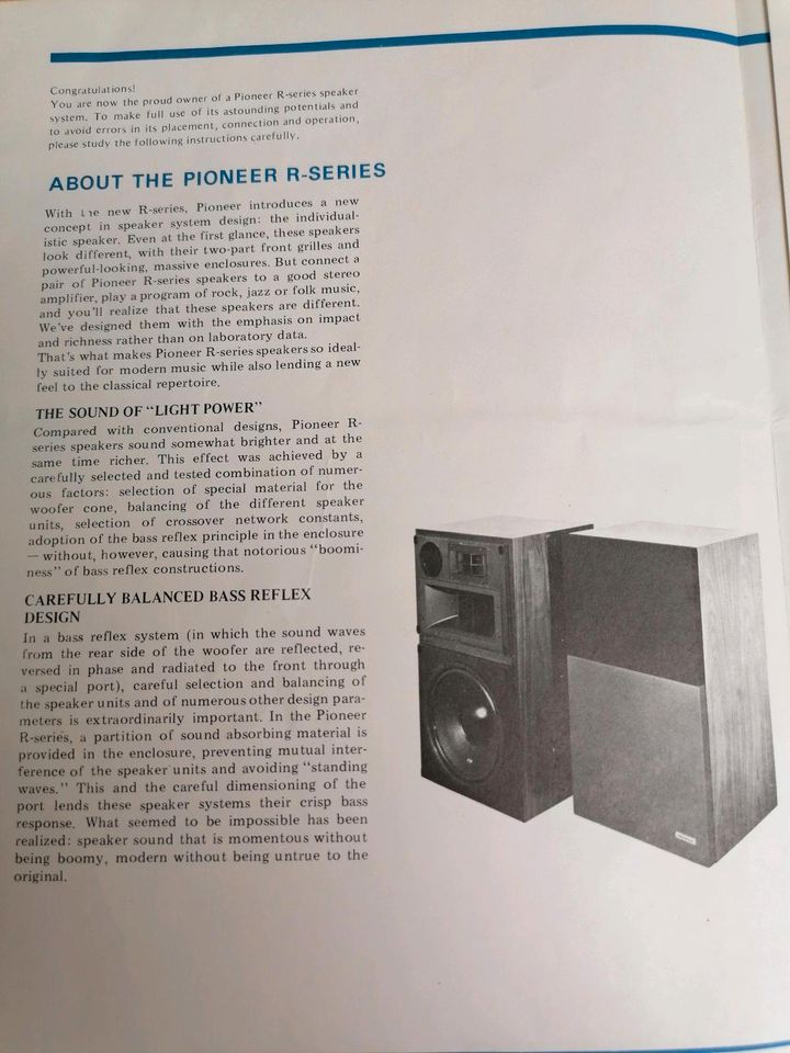 Pioneer CS-R700 Lautsprecher Bedienungsanleitung in Wäschenbeuren