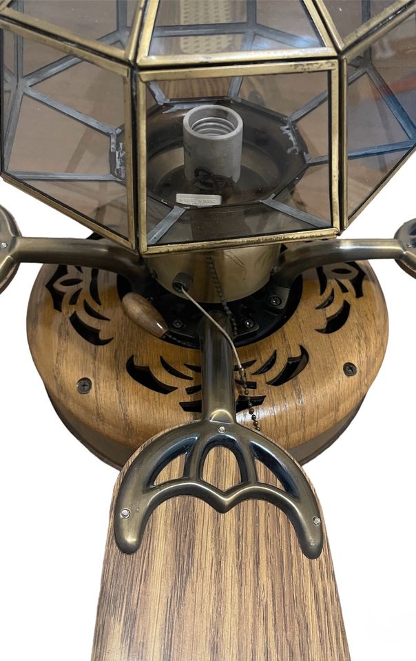 Deckenventilator Ventilator Retro Lüfter Holz beige Lampe Decken in Selm