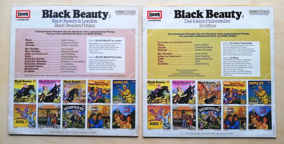 Black Beauty Folgen 1 2 3 4 komplett! EUROPA Hörspiel LP in Lienen