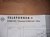 Telefunken S 500 hifi Schaltunterlagen Nordrhein-Westfalen - Erftstadt Vorschau