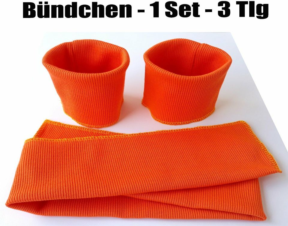 Bündchen Bündchenstoff elastisch 1 Set-3 Tlg. Breite 7,3cm Orange in Hohenstein-Ernstthal