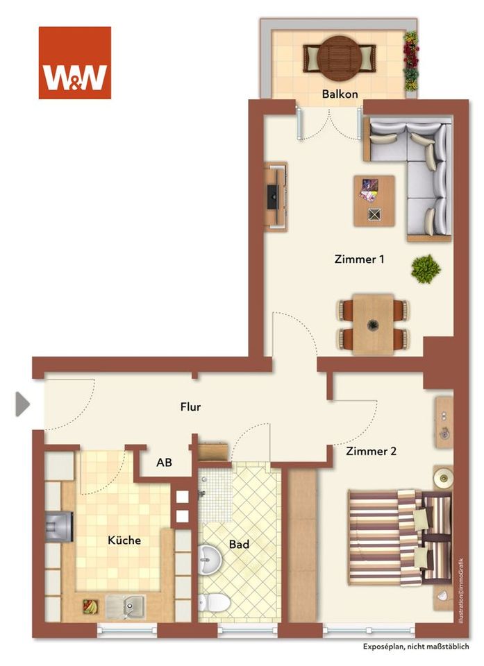 Vermietete Eigentumswohnung mit Balkon und Tageslichtbad in Berlin