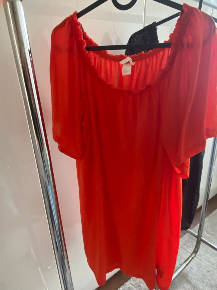 H&M Kleid locker leicht weit geschnitten orange blau M 38 in Karlshuld