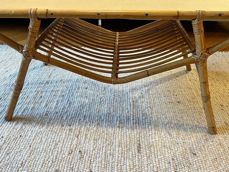 Couchtisch Rattan Tisch Vintage 50er coffeetable in Hamburg