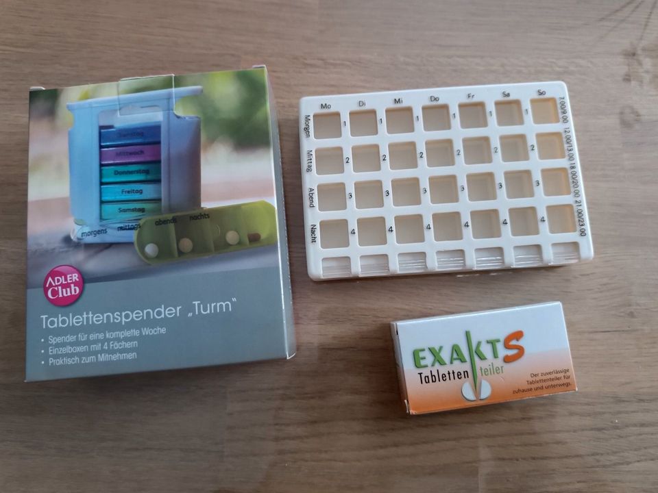 2 x Tablettenspender Tablettenbox + Tablettenteiler in Veilsdorf