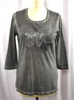 Olsen Damen T-Shirt 3/4 Arm Schmetterling Pailletten Grau Gr. 36 Hessen - Herleshausen Vorschau