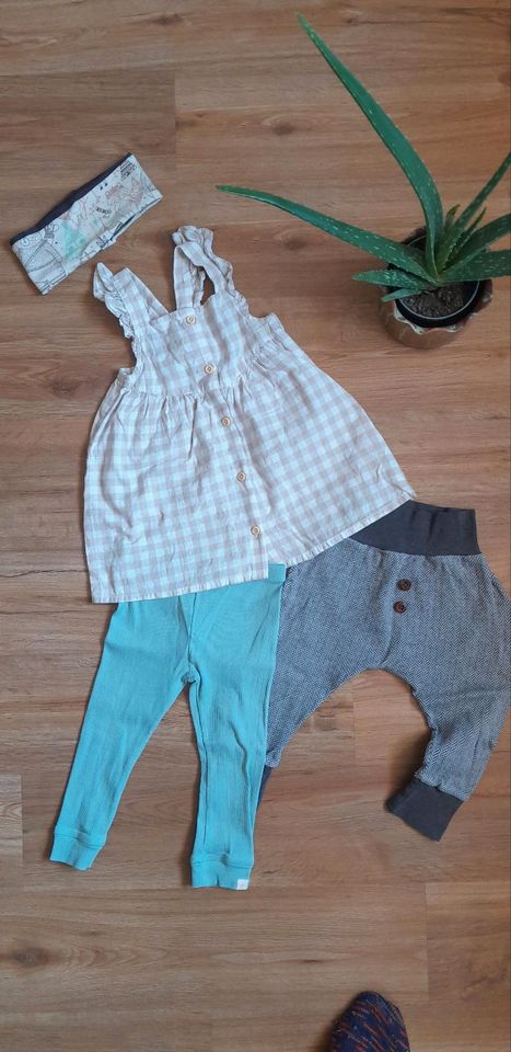 Set: Kleid  Leggings Pumphose Stirnband/ 74-80/ h&m handmade/ in Kempten