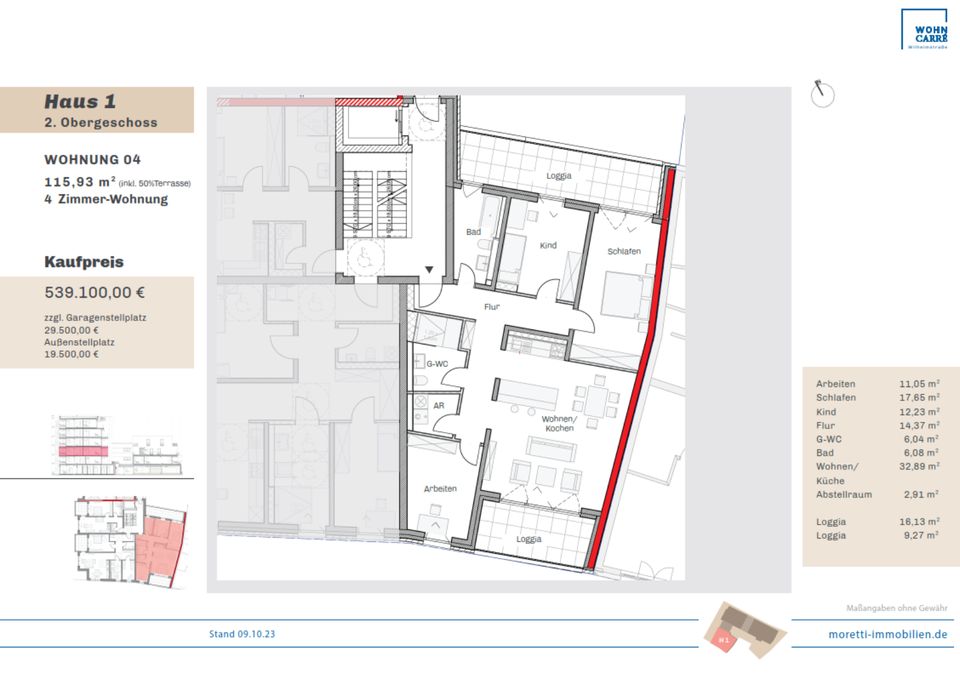 4-Zimmer Wohnung mit zwei Loggien in Braunschweig