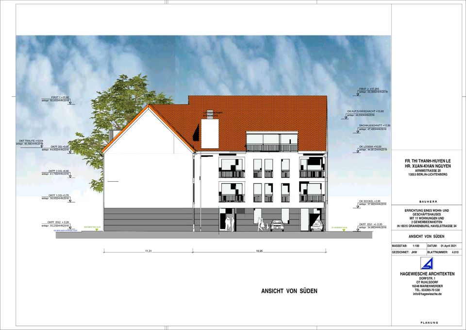 WE 11 Neubau 4 Zimmer-Wohnung 130 m² ab 01.07.2024 hochenergetische Architektur in Oranienburg