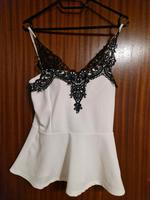 Elegantes Top in Weiß Schwarz Gr M Nordrhein-Westfalen - Bedburg Vorschau