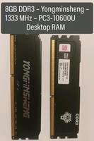 Yongminsheng 8GB DDR3-1333 RAM – PC3-10600U – Desktop DIMM Sachsen - Coswig Vorschau