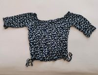 Carmen Bluse, Cropped Bluse, Sommerbluse Gr. L, Floral, Blau Weiß Mecklenburg-Vorpommern - Zinnowitz Vorschau