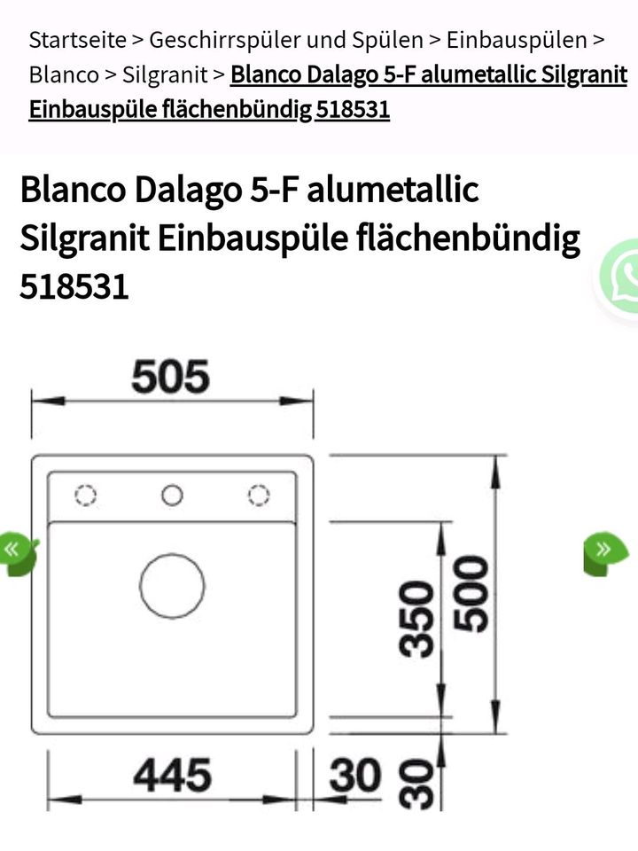 Blanco Spüle Dalago 5-f alumetallic Silgranit in Dormagen