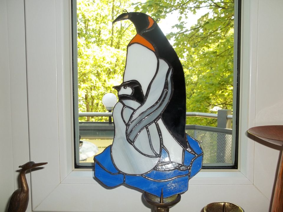 Schönes PINGUIN Glas Fensterbild im TIFFANY Stil in Bielefeld