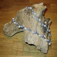 weiß hellblaue Perlenkette aus Swarovskiperlen ca 45 cm lang Herzogtum Lauenburg - Schwarzenbek Vorschau