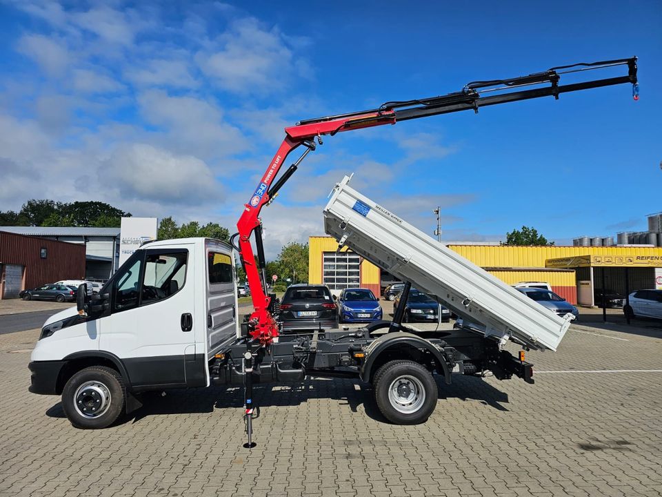 Iveco Daily 72-180 | Dreiseitenkipper | MEILLER Kipper | HMF 340-3 Ladekran in Schüttorf