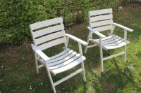 Schöne weiße Gartenstühle - 2 Stück - Vollholz - Vintage München - Trudering-Riem Vorschau