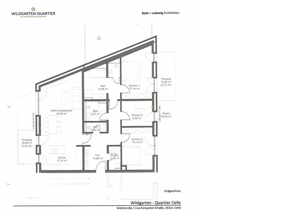 **Elegante 4-Zimmer Wohnung EG mit 2 Terrassen, Garten, EBK und TG-Stellplatz!!** in Celle