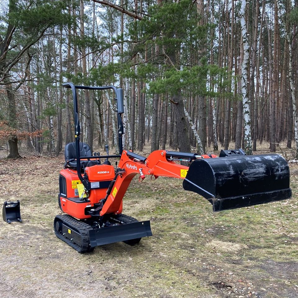 Verleih Vermietung Minibagger Kubota K008-5 ab 77 € / Tag in Werder (Havel)