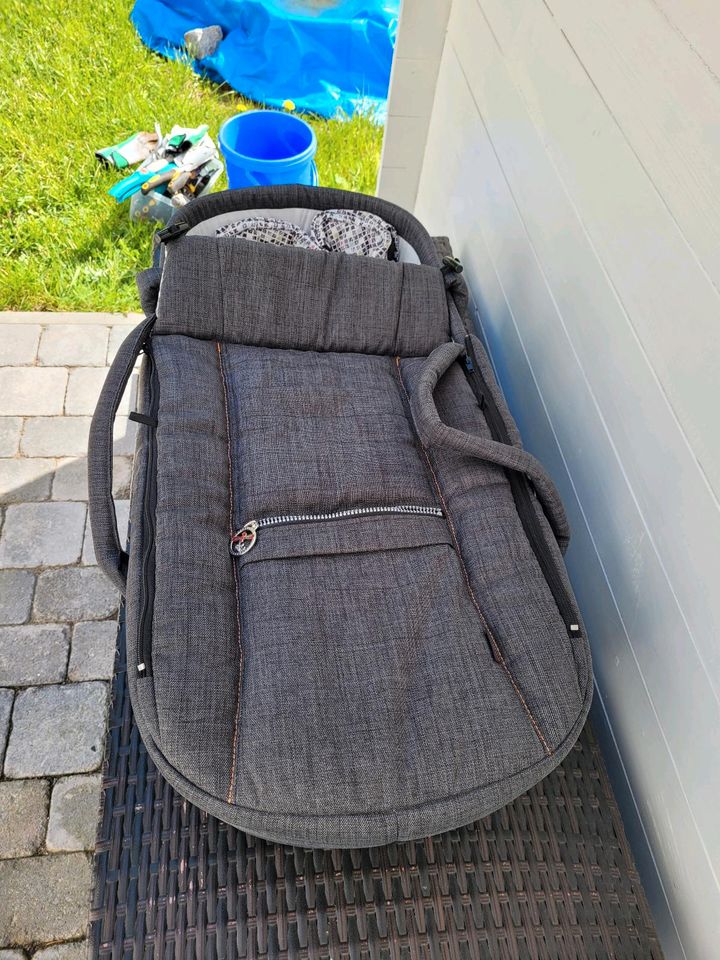 Hartan "Racer GTS" grau/Orange mit Babywanne Kinderwagen in Meinhard