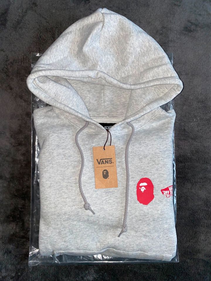 Vans x Bape Hoodie Grau Gr L Neu in Nordrhein Westfalen