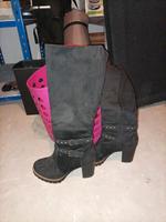 Stiefel mit Reißverschluss und Absatz, schwarz Bayern - Kaufbeuren Vorschau
