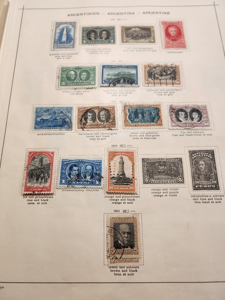 Briefmarkensamlung Argentinien 1817-1882-1888-1892-1901-1910-1911 in Füchtenfeld